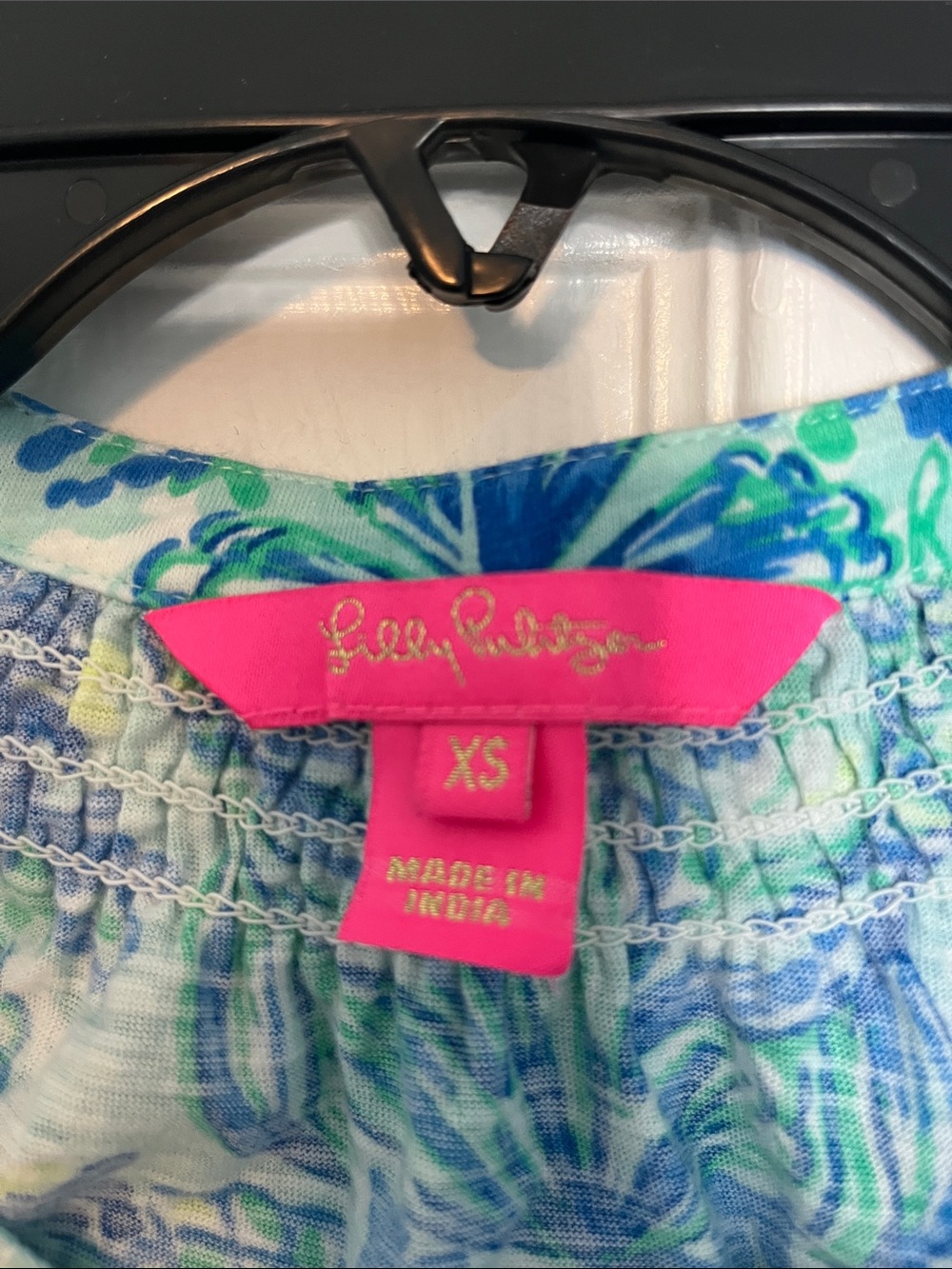 Lilly Pulitzer Blue & Green Seahorse and Mermaid Henley Tank - Picture 2 of 4